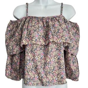 Walter Baker Pamela Floral Off-Shoulder Ruffle Blouse | XS | Romantic Boho
